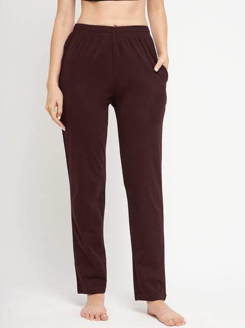 okane burgundy mid rise lounge pants