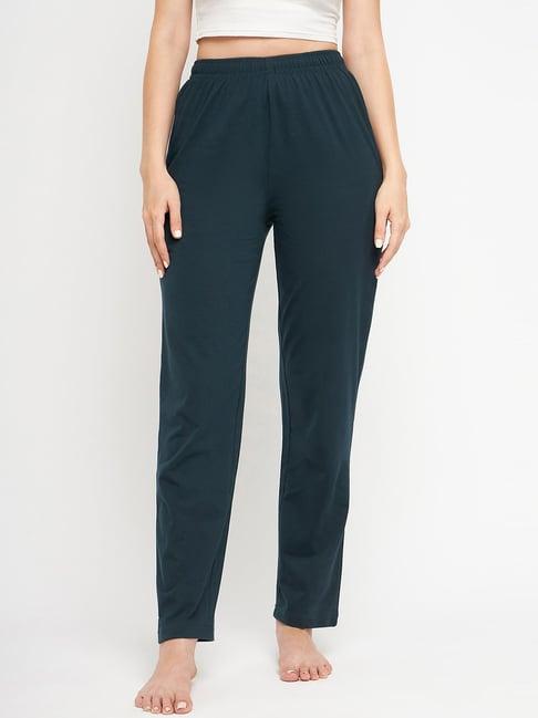 okane bottle green mid rise lounge pants