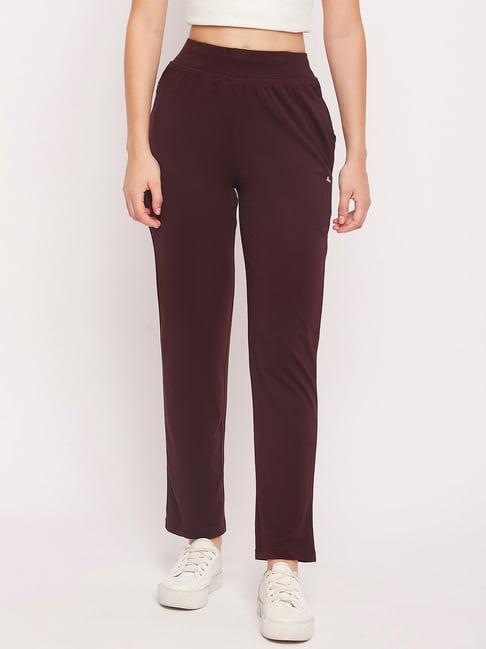 okane burgundy mid rise lounge pants