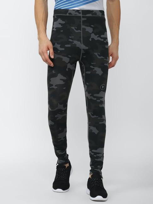 van heusen flex grey skinny fit camouflage sports tights