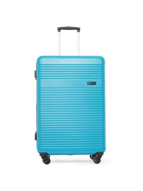 swiss military pluto turquoise striped hard medium trolley bag - 45 cm