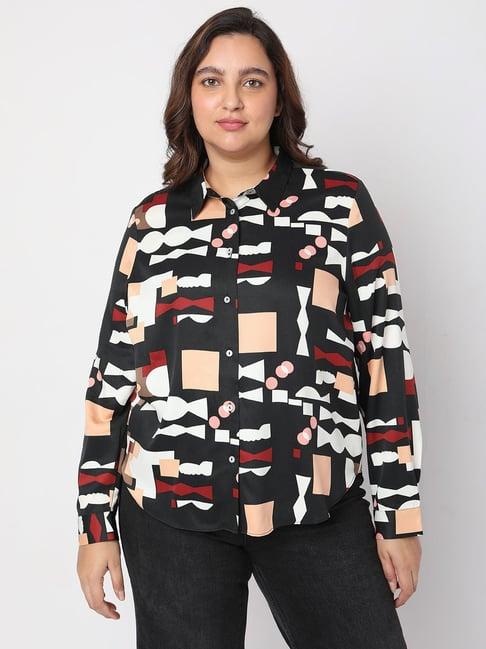 vero moda curve multicolor printed shirt