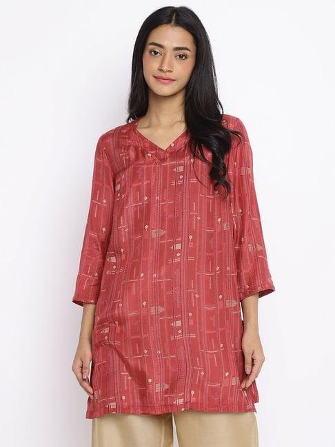 fabindia red printed tunic