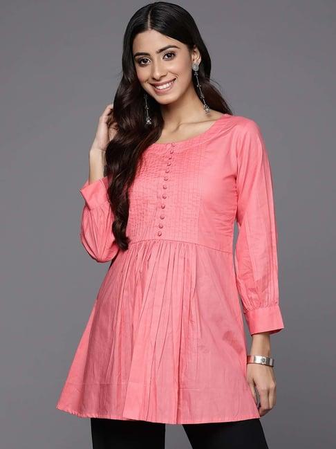 indo era coral cotton regular fit tunic