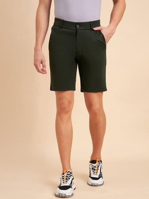 sweet dreams olive cotton regular fit shorts