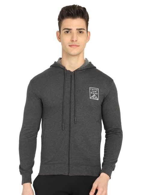 dyca anthra melange regular fit hooded jacket