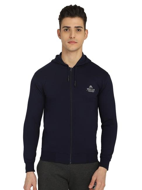 dyca navy regular fit hooded jacket