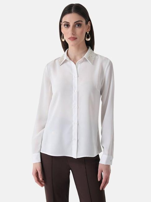 kazo white embellished shirt