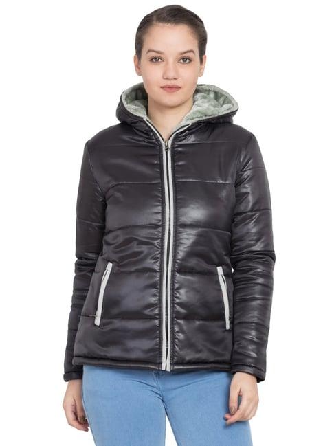 deewa black quilted pattern jacket