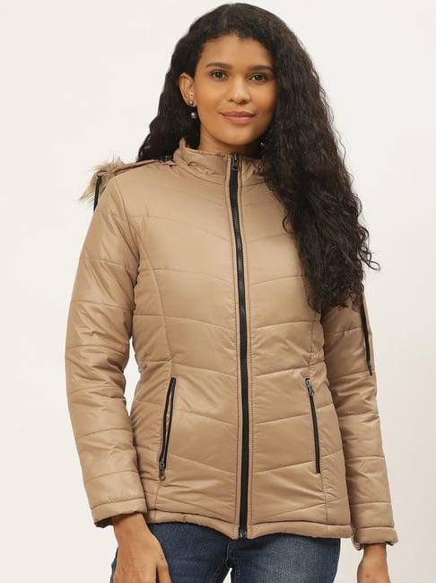 deewa beige quilted pattern jacket