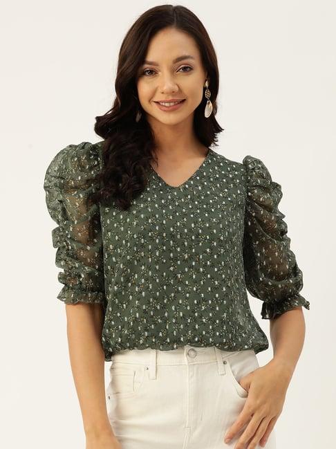 deewa green printed top