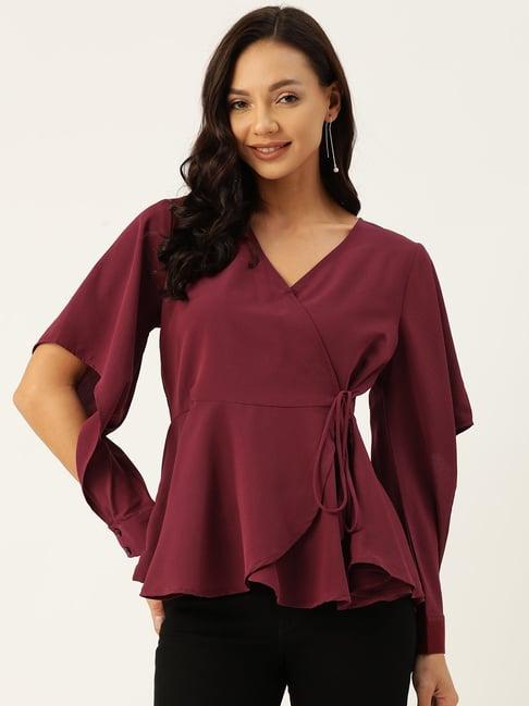 deewa maroon regular fit top