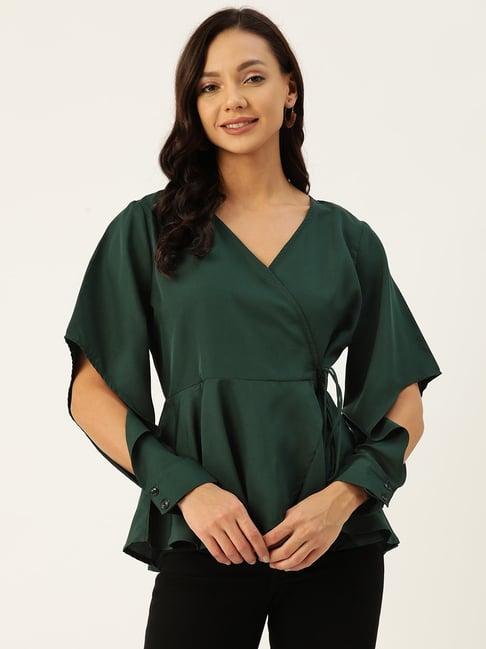 deewa green regular fit top