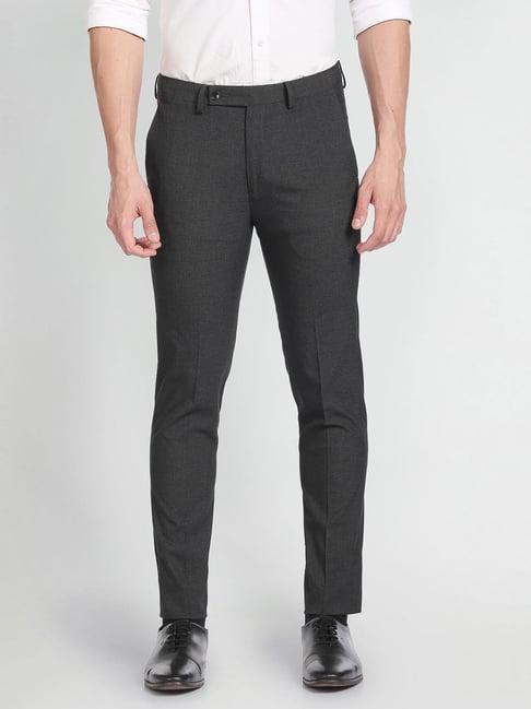 arrow grey slim fit trousers