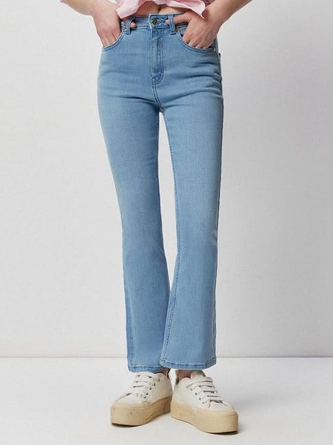 cover story light blue regular fit mid rise jeans