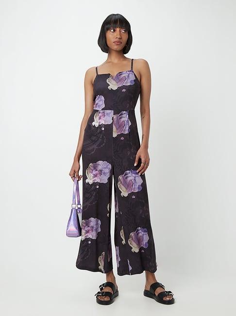 nuon by westside purple printed jumpsuit