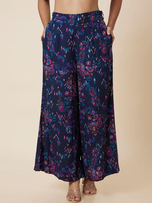 globus navy printed palazzos