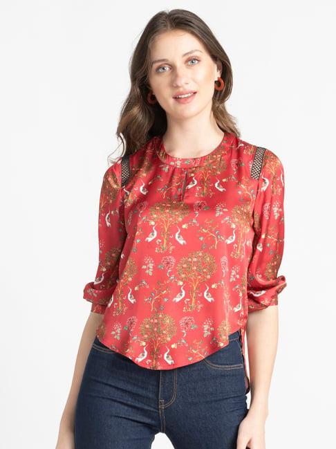 shaye red floral print top