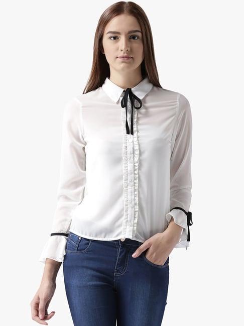 dodo & moa white regular fit shirt