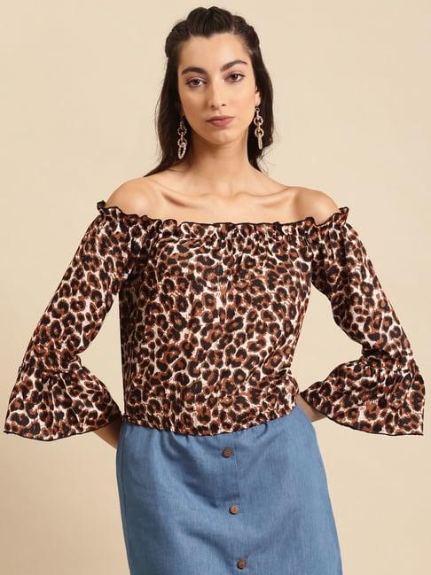 dodo & moa brown printed top