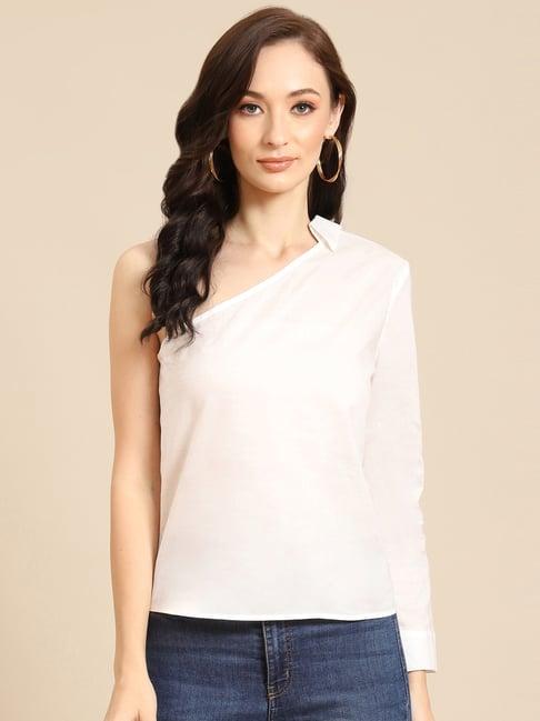 dodo & moa white cotton regular fit top