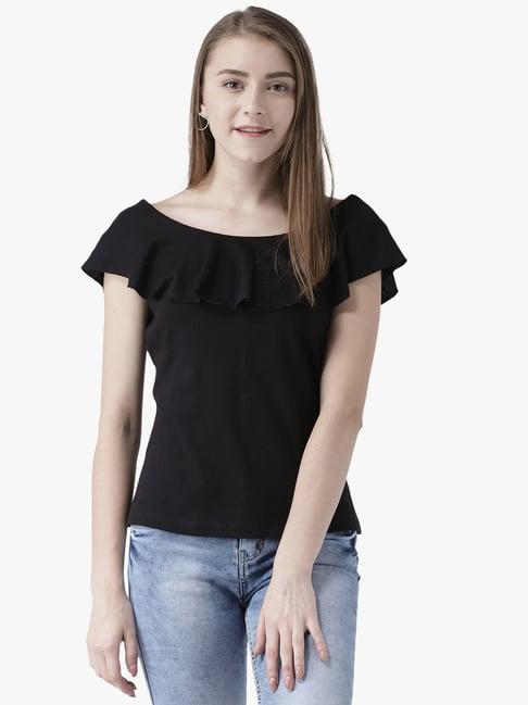 dodo & moa black cotton regular fit top