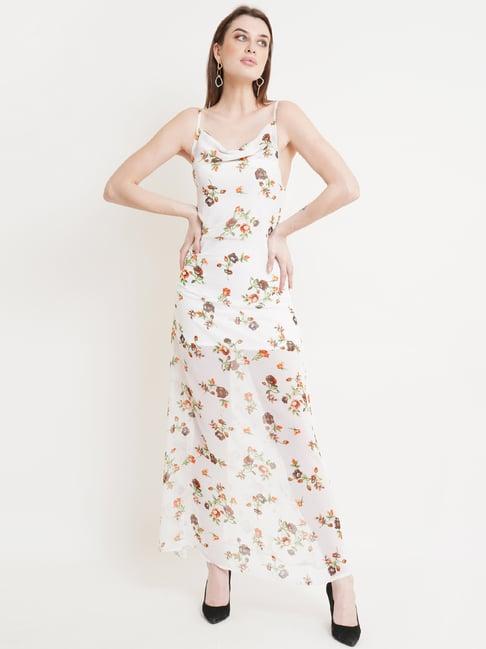 dodo & moa white printed maxi dress