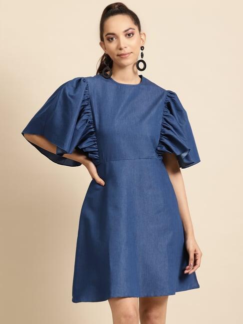 dodo & moa blue a-line dress