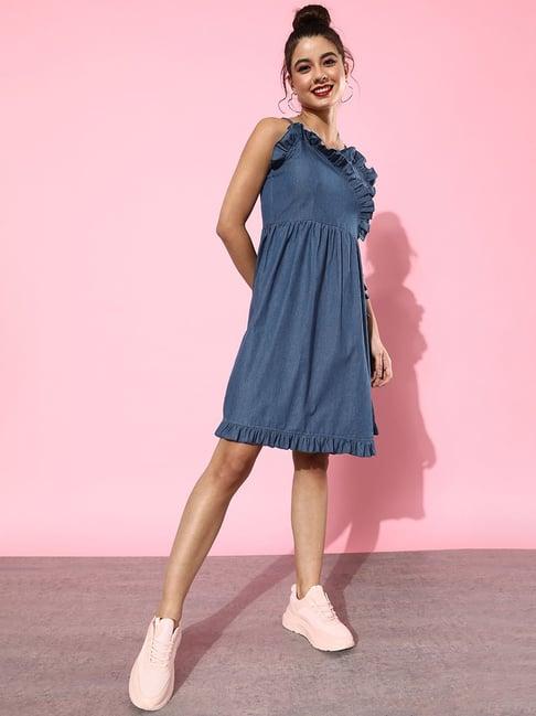 dodo & moa blue a-line dress