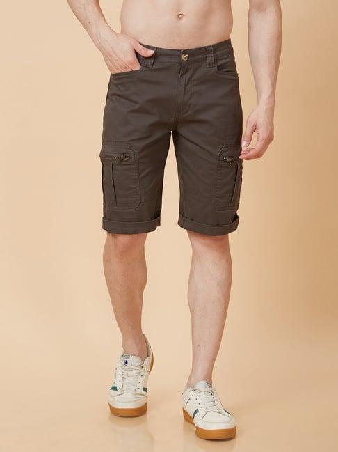 globus dark olive regular fit cargo shorts