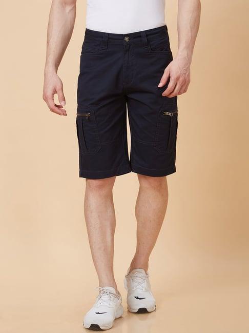 globus dark navy regular fit cargo shorts