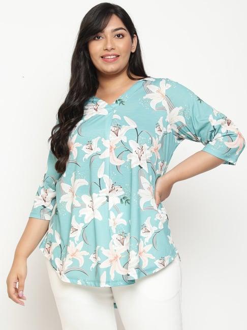 amydus blue floral print top