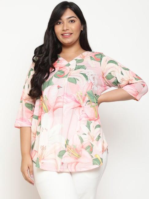 amydus pink floral print top