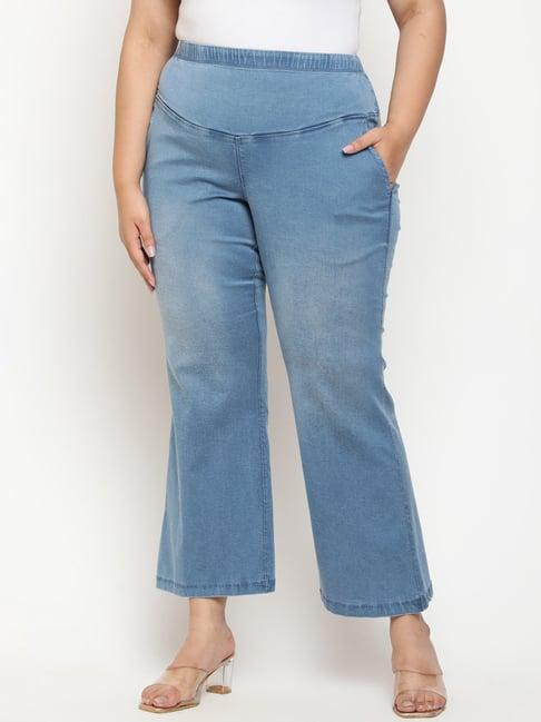 amydus light blue flared fit high rise jeans