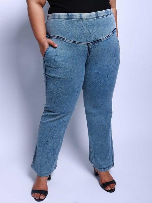 amydus blue flared fit high rise jeans