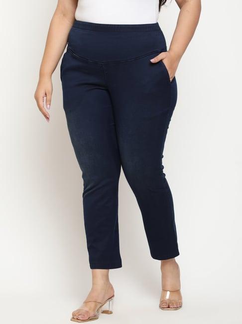 amydus navy straight fit high rise jeans