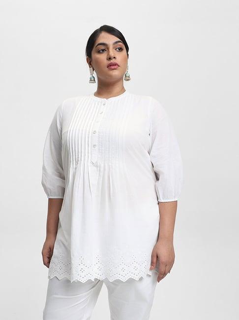 diza by westside embroidered white kurta