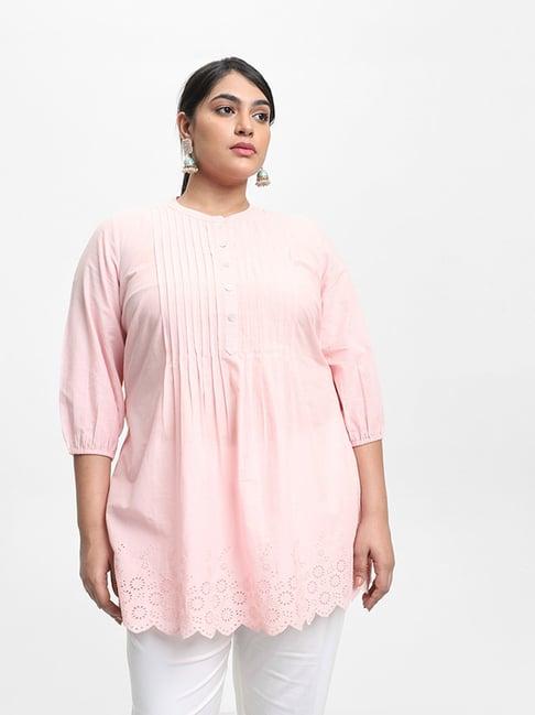 diza by westside embroidered pink kurta