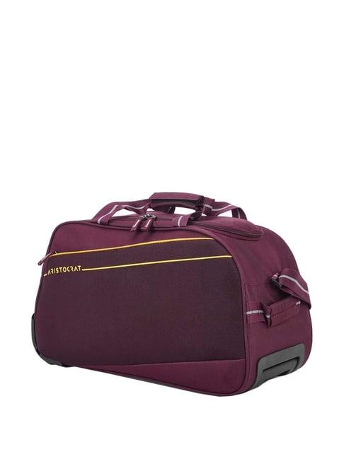 aristocrat delta purple small duffle trolley bag