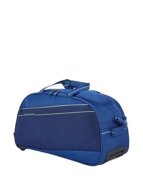 aristocrat delta blue medium duffle trolley bag