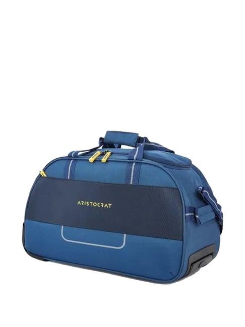 aristocrat delta blue small duffle trolley bag