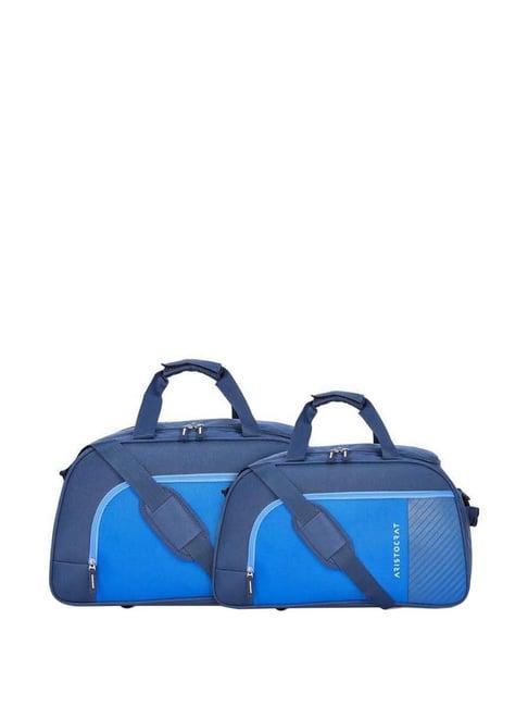 aristocrat smash blue medium duffle trolley bag - pack of 2