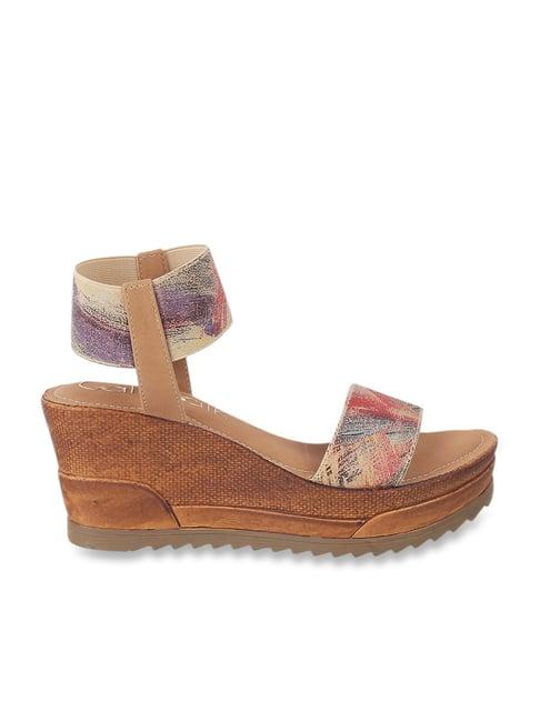 catwalk women's multicolor ankle strap wedges