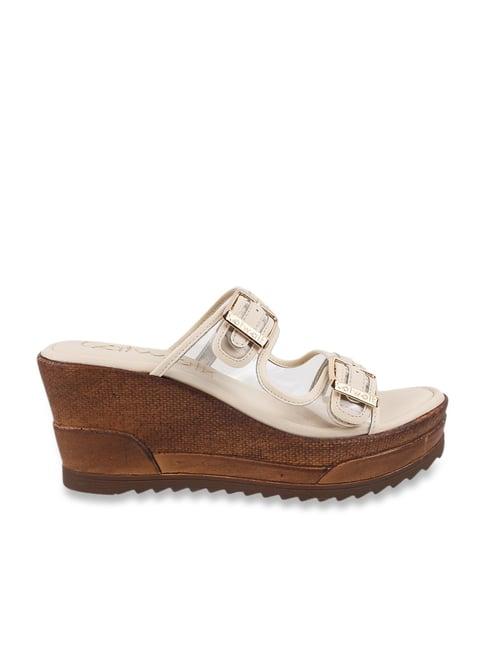 catwalk women's beige casual wedges