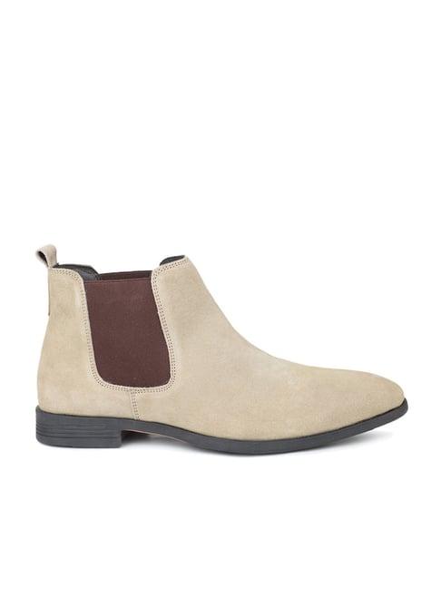 privo by inc.5 men's beige chelsea boots