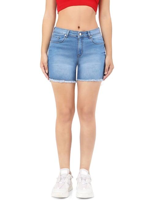 recap blue high rise shorts