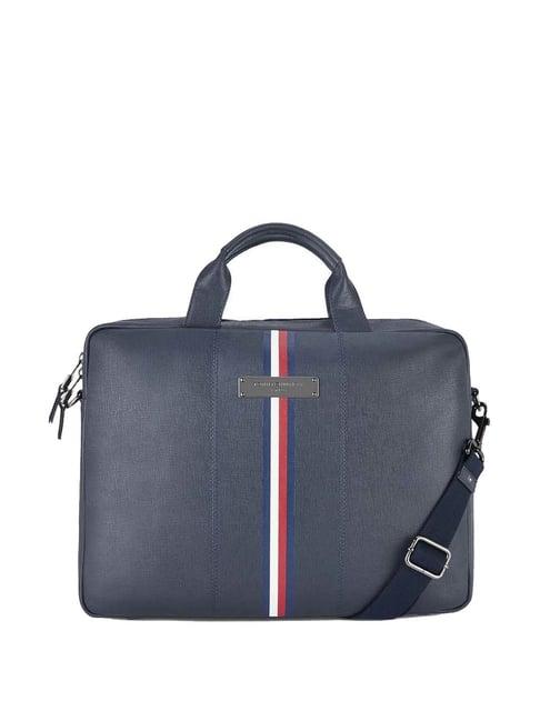 tommy hilfiger westminster textured navy medium messenger bag