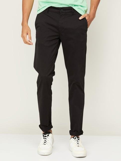 fame forever by lifestyle black regular fit trousers