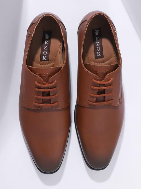 ezok men's tan derby shoes