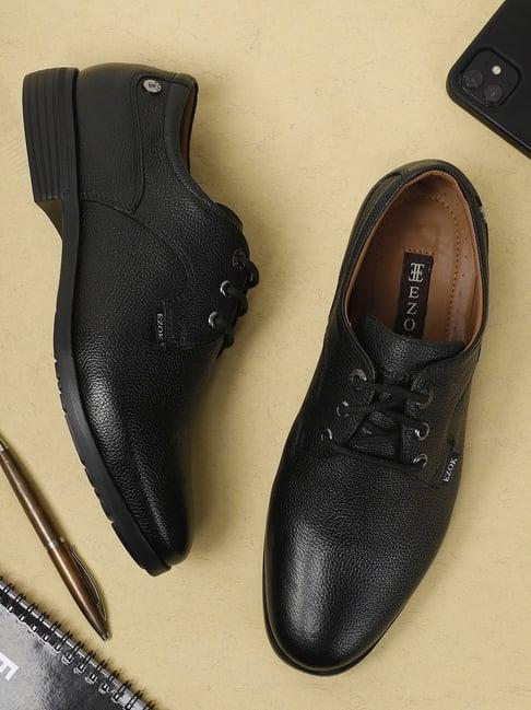 ezok men's black derby shoes